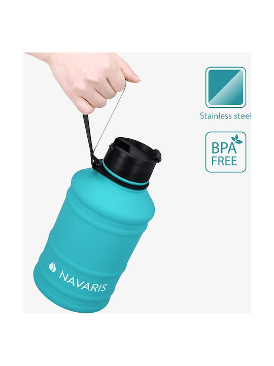 Navaris Sport Stainless Steel Water Bottle 2200ml Turquoise