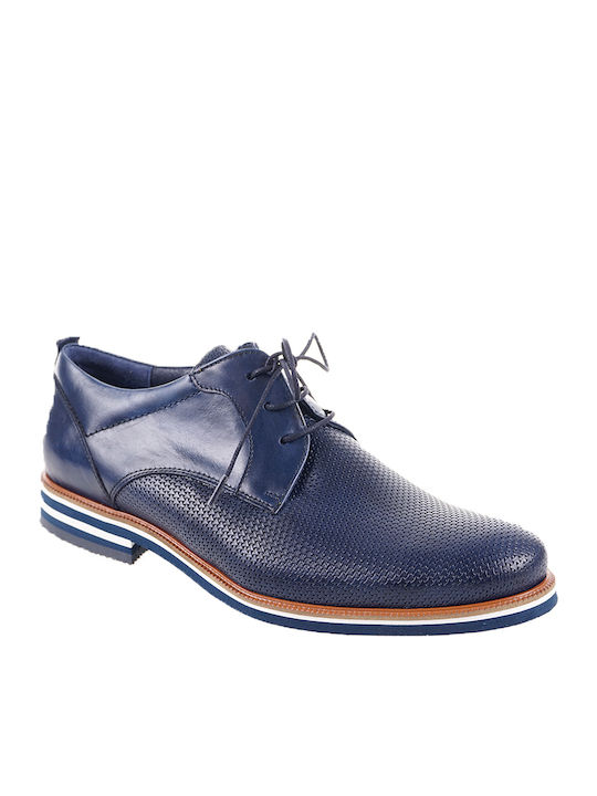 L'uomo Leder Herren Freizeitschuhe Blau
