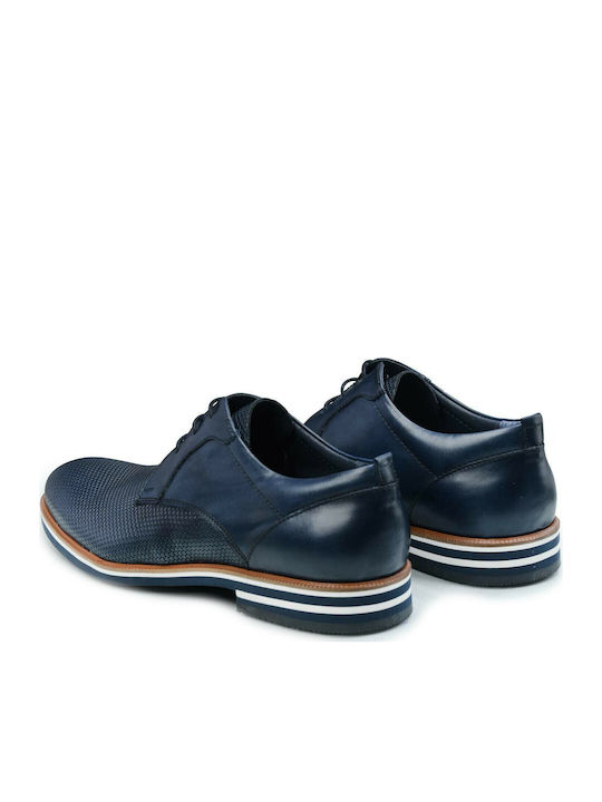 L'uomo Leder Herren Freizeitschuhe Blau