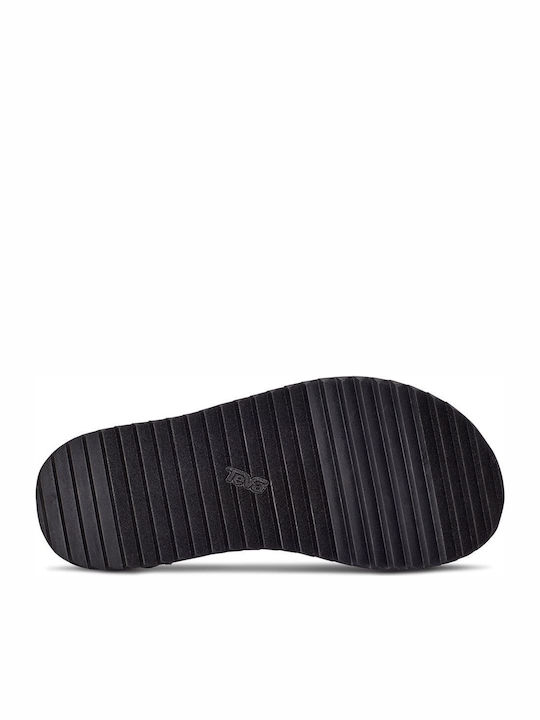 Mevia Leather Women's Anatomic Sporty Flatforms Black Sandals