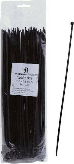 Bostik Den Braven Δεματικά Καλωδίων Πλαστικά 290mmx4.8mm σε Μαύρο χρώμα (100τμχ) (9281)