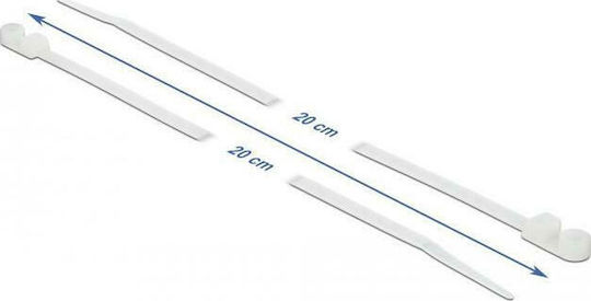 DeLock Δεματικά Καλωδίων Πλαστικά 200mmx4.8mm σε Λευκό χρώμα (10τμχ) (18945)