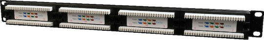 Gembird Patch Panel for Rack 1U 19" with 24 cat5e Ports Black