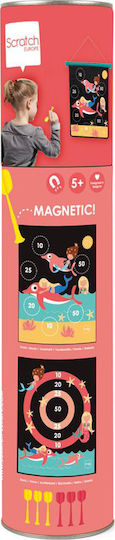Scratch Europe Set with Target & Darts Children's Magnetic Target 2 Sides with 6 Darts - Dolphins and Mermaids