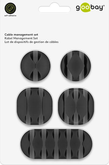 Goobay Cable Management Set Clips Οργάνωσης Καλωδίων 5τμχ Μαύρο