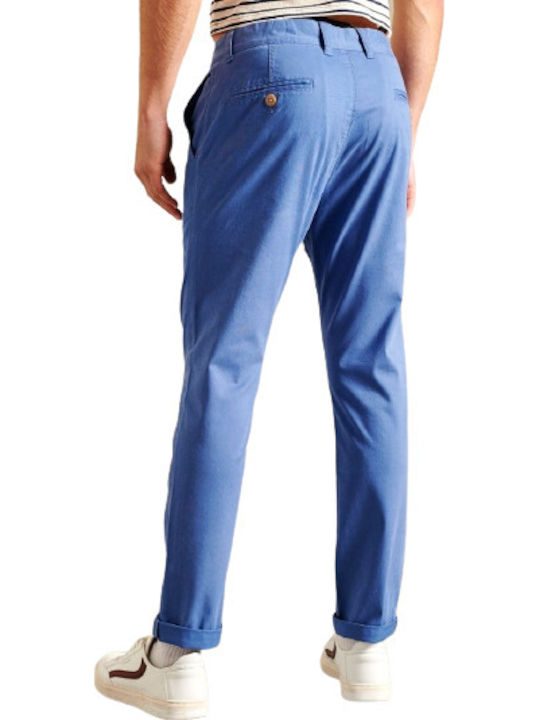Superdry Basic Core Ανδρικό Παντελόνι Chino σε Slim Εφαρμογή Μπλε