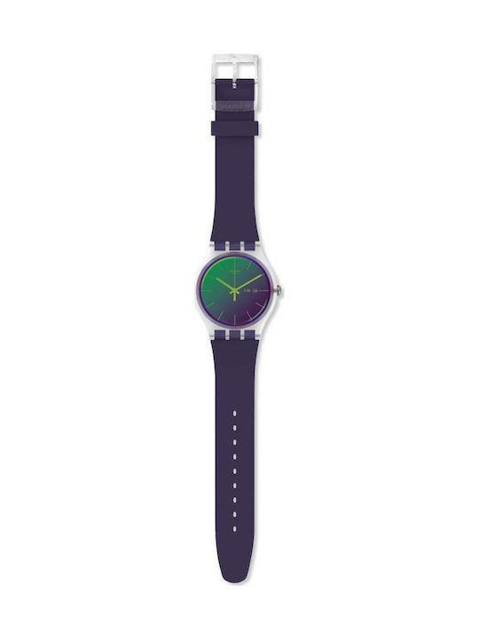 Swatch Polapurple Rubber Strap Purple 20mm