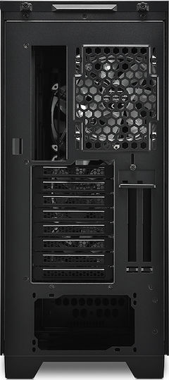 Sharkoon Elite Shark CA300H Геймърско бюро Midi Tower Компютърна кутия със страничен прозорец и RGB осветление Черен