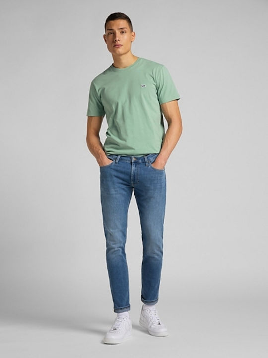 Luke Pantaloni Jeans pentru Bărbați Elastic cu Croială Slim Tapered Albastru