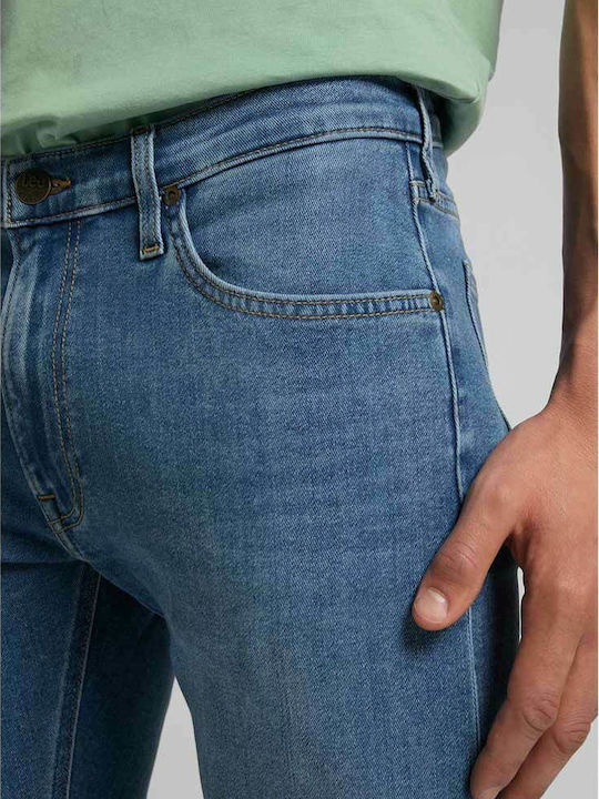 Luke Pantaloni Jeans pentru Bărbați Elastic cu Croială Slim Tapered Albastru