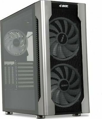 iBox Chiron ZH68 Gaming Midi Tower Κουτί Υπολογιστή με Πλαϊνό Παράθυρο και RGB Φωτισμό Μαύρο