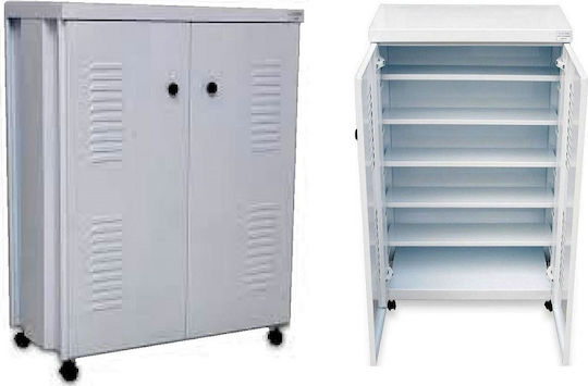 Dulap pentru pantofi Metal Galvanizat cu 5 Rafturi 80x36x106cm