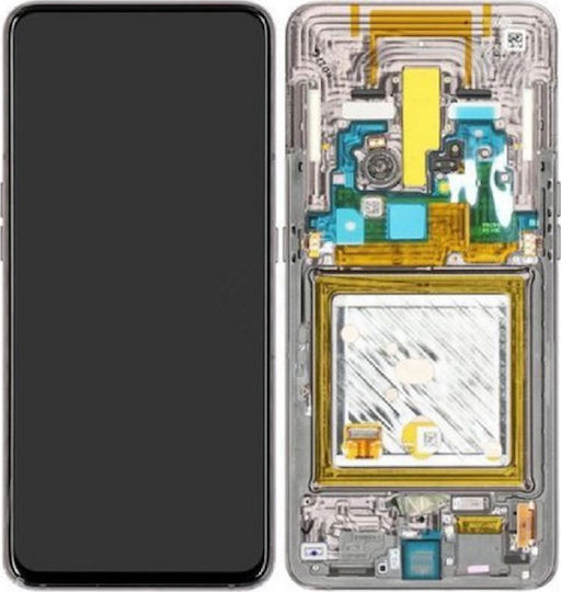 Samsung Screen with Touch Mechanism and Frame for Galaxy A80 (Gold)