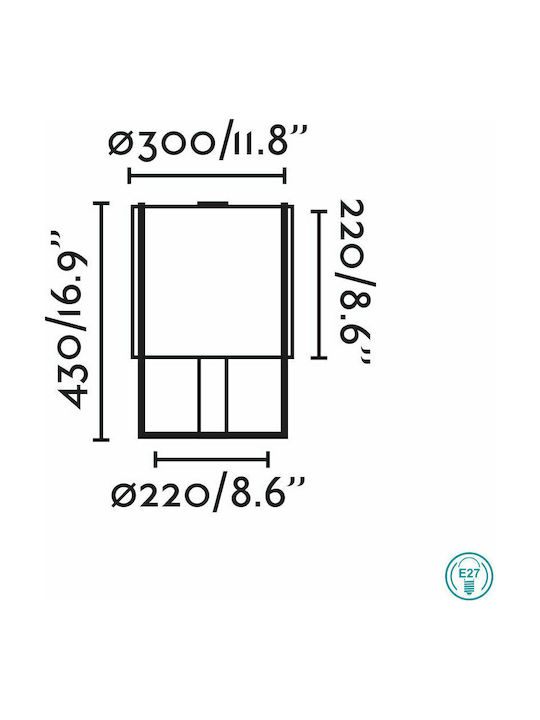 Faro Barcelona Drum Μεταλλικό Πορτατίφ για Ντουί E27 με Λευκό Καπέλο και Μαύρη Βάση