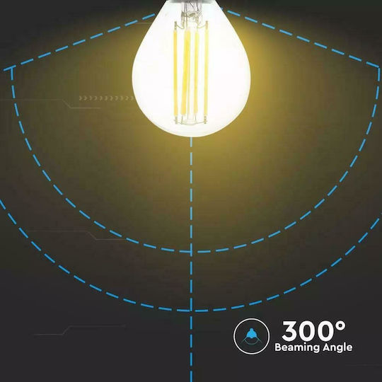 V-TAC Λάμπα LED 6W 78mm για Ντουί E14 και Σχήμα P45 Θερμό Λευκό 600lm