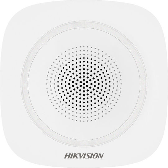 Hikvision Безжичен RF Сирена за аларма На батерия За вътрешно ползване 110дБ с Син светлина 8.8x8.8см.