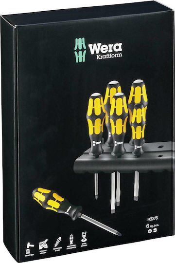 Wera Set 6 Șurubelnițe Electricianului cu 6 Vârfuri Schimbabile 932/6