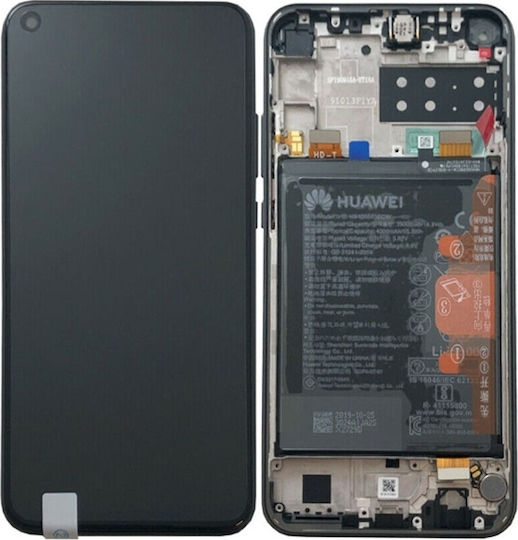 Huawei Οθόνη με Μηχανισμό Αφής και Πλαίσιο για Huawei P40 Lite E (Μαύρο)