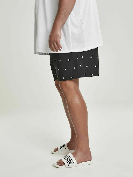 Urban Classics Embroidery Men's Swimwear Shorts Skull / Black / White with Patterns