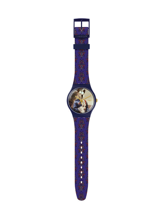 Swatch Sir Dog Rubber Strap Purple 20mm