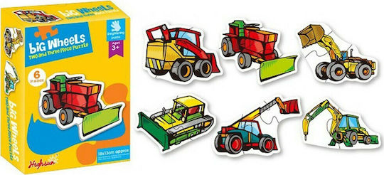Puzzle pentru Copii Big Wheels pentru 3+ ani+ Ani 3buc Snainter