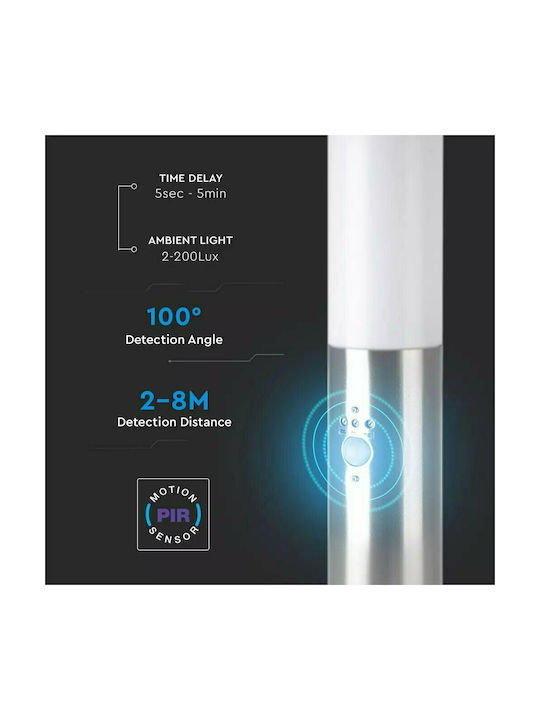 V-TAC Lampa Post Mic Pentru Exterior 60W IP44 Pentru Bază De Bec E27 Argintie