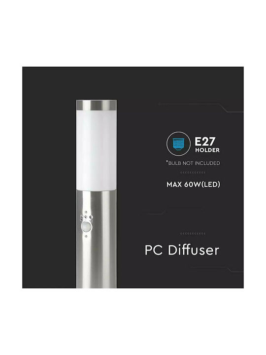 V-TAC Lampa Post Mic Pentru Exterior 60W IP44 Pentru Bază De Bec E27 Argintie