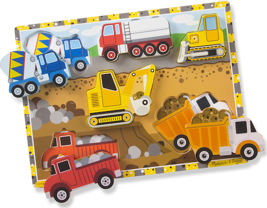 Holz Kinder Steckpuzzle Construction Chunky für 2+ Jahre 6pcs Melissa & Doug