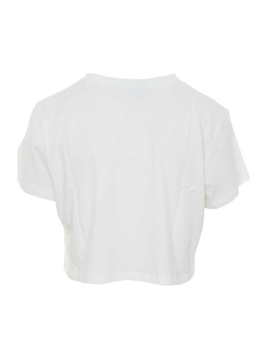 Women's Summer Crop Top Cotton Short Sleeve White