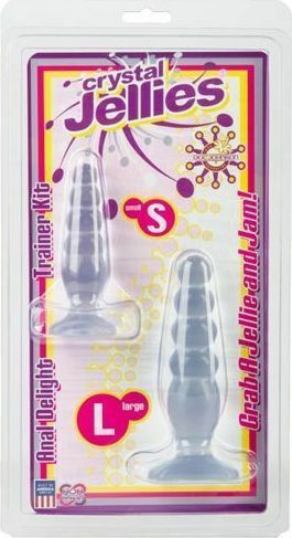 Doc Johnson Crystal Jellies Anal Delight Trainer Kit Πρωκτικές Σφήνες Σετ Clear 2τμχ