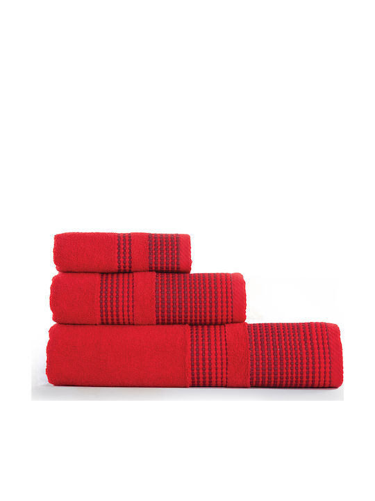 Nef-Nef Homeware Facecloth Keneth 028012 50x90cm. Red Weight 520gr/m²