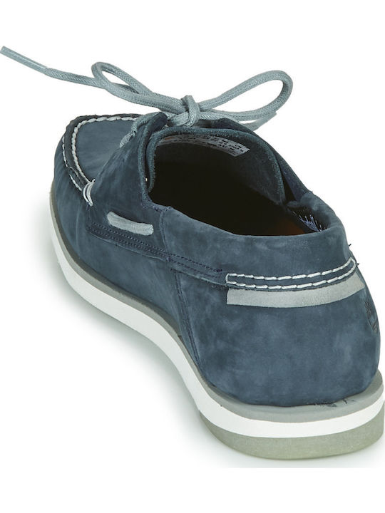 Atlantis Break Men's Suede Boat Shoes Blue