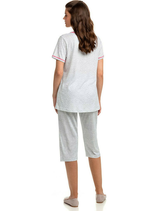 Vamp Sommer Damen Pyjama-Set Gray