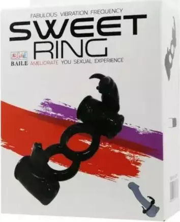 Baile Sweet Ring Double Ring With Double Rabbit Black