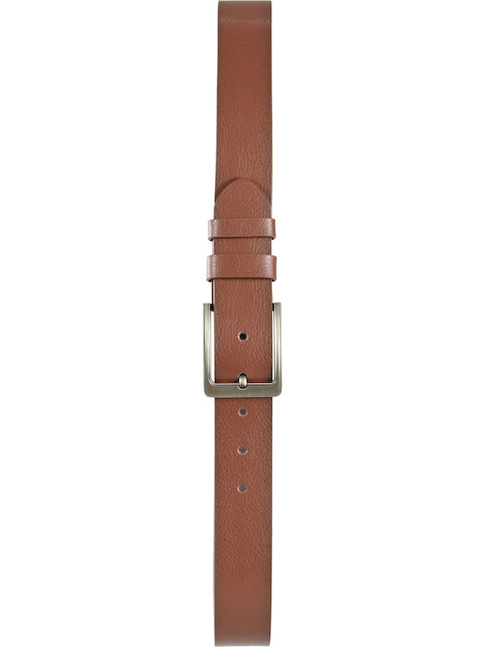 Wide Men's Belt Leather Tabac Brown