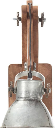 vidaXL Vintage Lamp Wall with Socket E27 Silver 16cm