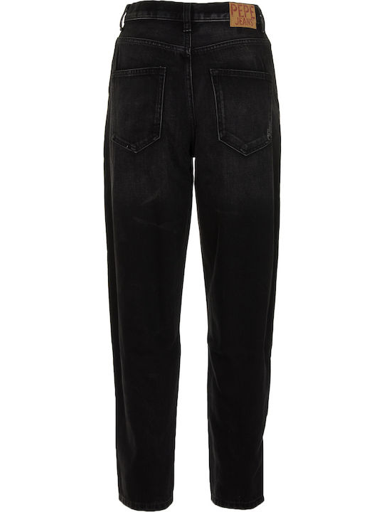 Pepe Jeans Summer High Waist Women's Jean Trousers in Tapered Line Black