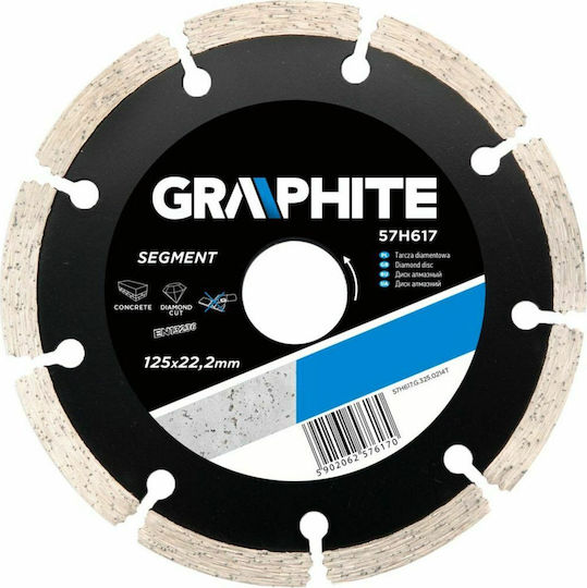 Graphite Diamond Disc for Building Materials with Gaps 125mm 57H617 Cutting Disc Construction Materials Hole Diameter 125mm 1pcs