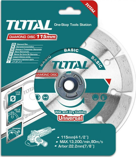Total Δίσκος Κοπής Δομικών Υλικών 115mm