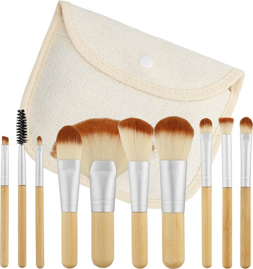 Tools for Beauty Synthetic Make Up Brush Set Mini Bamboo 10pcs