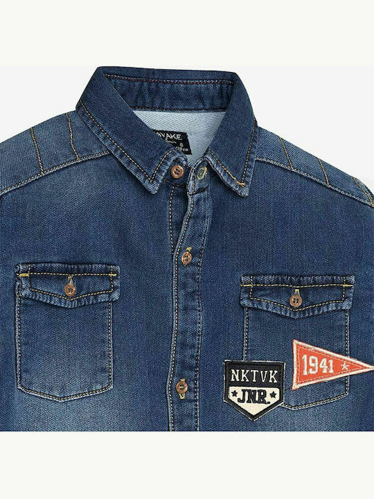 Mayoral Kids Denim Shirt Blue Τζιν Πουκάμισο