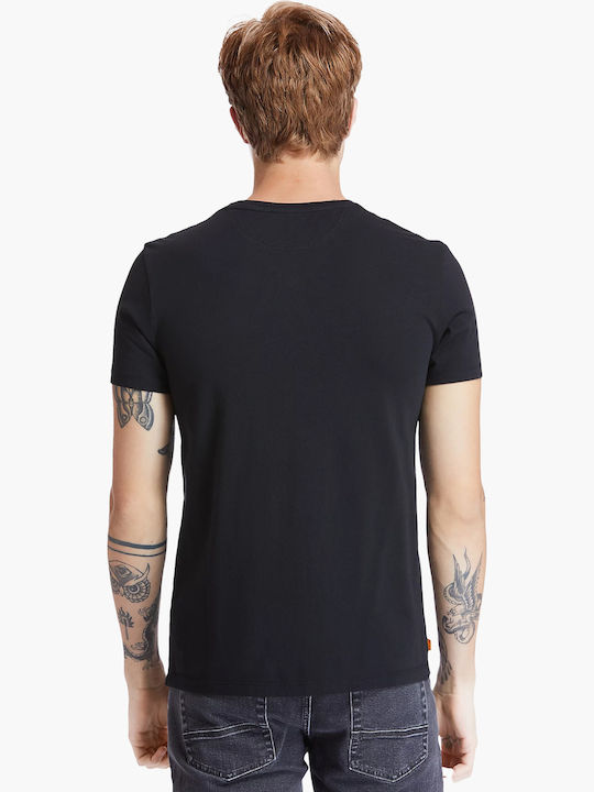 Timberland Men's Short Sleeve T-shirt with V-Neck Black