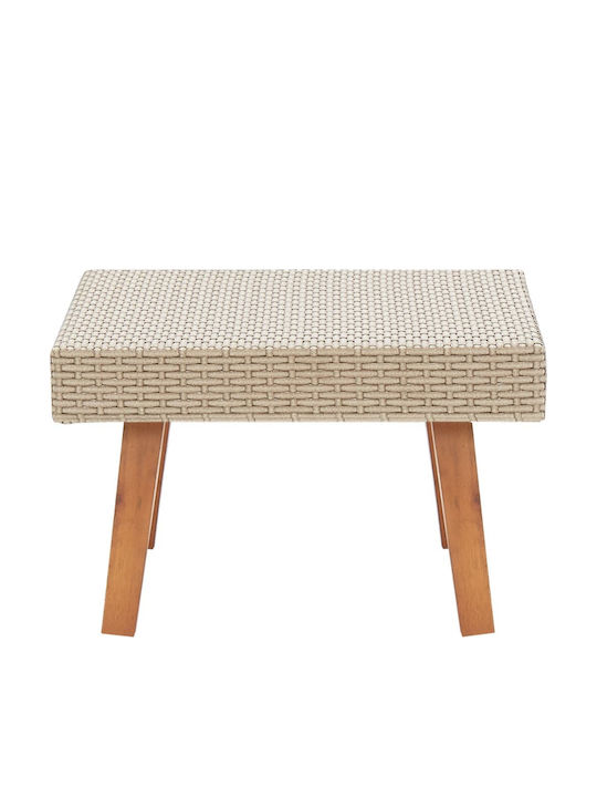 Masa Masa de lounge pentru spații exterioare mici Rattan cu schelet metalic Bej 70x50x33buc