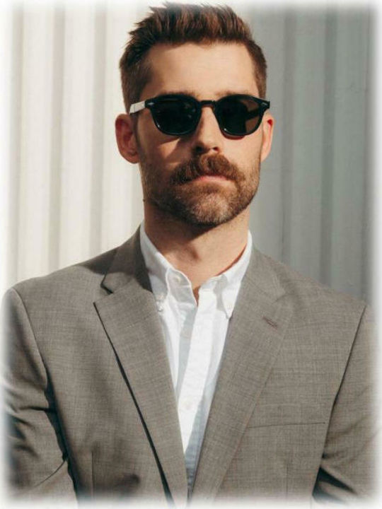 Moscot Lemtosh Unisex Sunglasses with Black Plastic Frame and Black Lens MO-LEMTOSH-BLK/G15