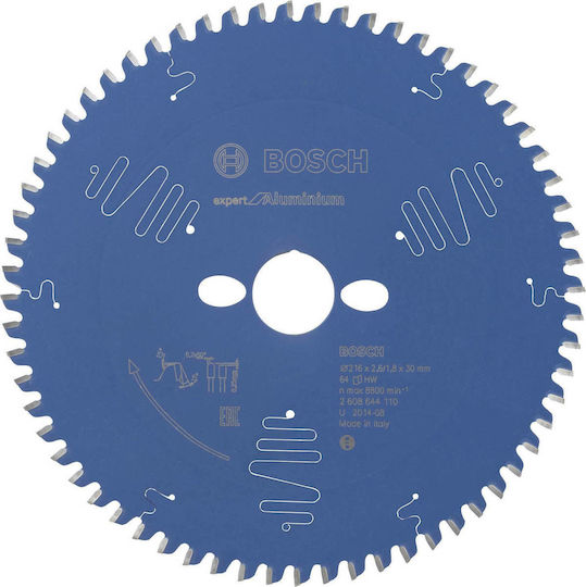 Bosch Saw blade Expert for Aluminum 216x30mm Cutting Disc Aluminum Hole Diameter 216mm with 64 Teeth 1pcs