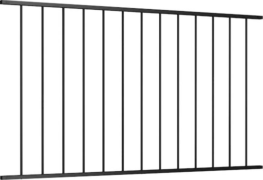 vidaXL Fencing Panel Black 1.7x1.25 m. Metal Fence Railings in Black Color 1.25x1.7m