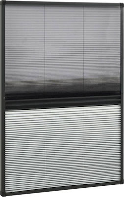 vidaXL Screen Window Pleated Black from Fiberglass 120x80cm 148684