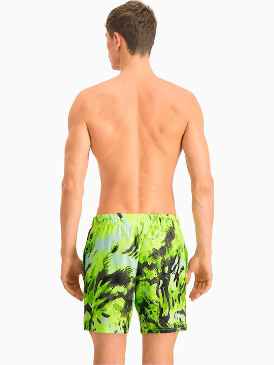 Puma Men's Swimwear Shorts Green with Patterns