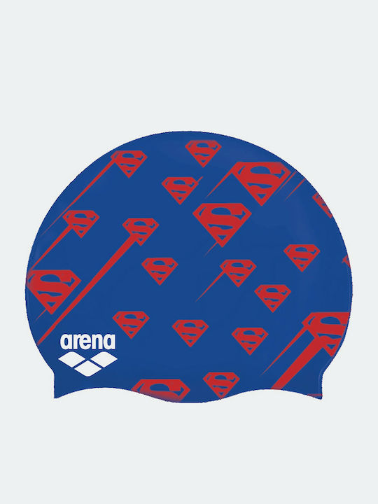 Arena Super Hero Silicone Kids Swimming Cap Blue