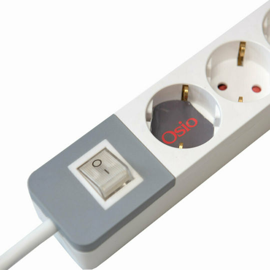 Osio Power Strip 3 Positions with 2 USB-A, Switch and Cable 1.5m